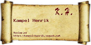 Kampel Henrik névjegykártya